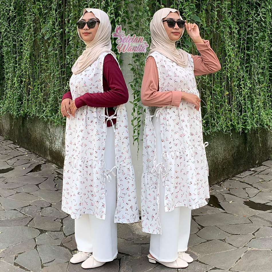 SETELAN VEST TUNIK OUTER + KAOS RIB PREMIUM / ONE SET KOREAN STYLE OUTER LONG VEST + INNER RIB / ONE