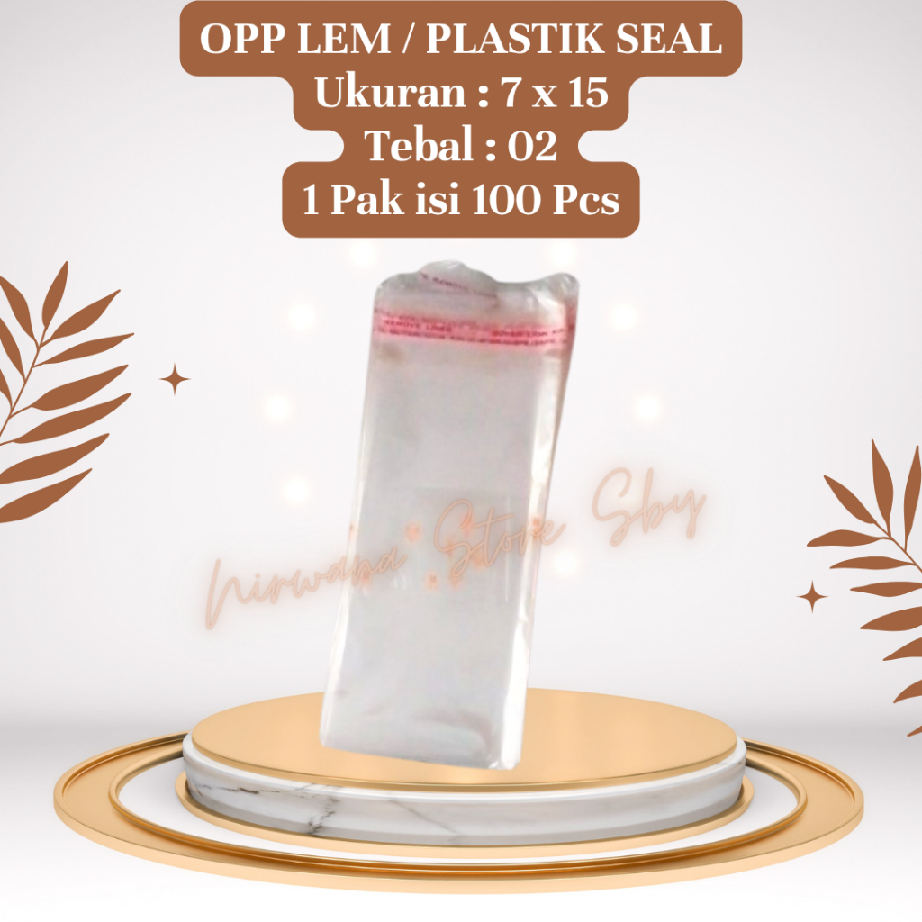 (100 Pcs) OPP Lem / Plastik Seal 7x15 Tebal 02 / Plastik Souvenir / Plastik sendok