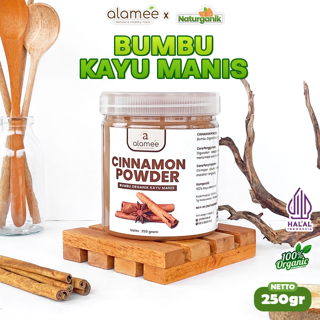 

ALAMEE Bubuk Kayu Manis Bumbu Dapur Instan Cinnamon Powder kayumanis Seasoning Toples Naturganik