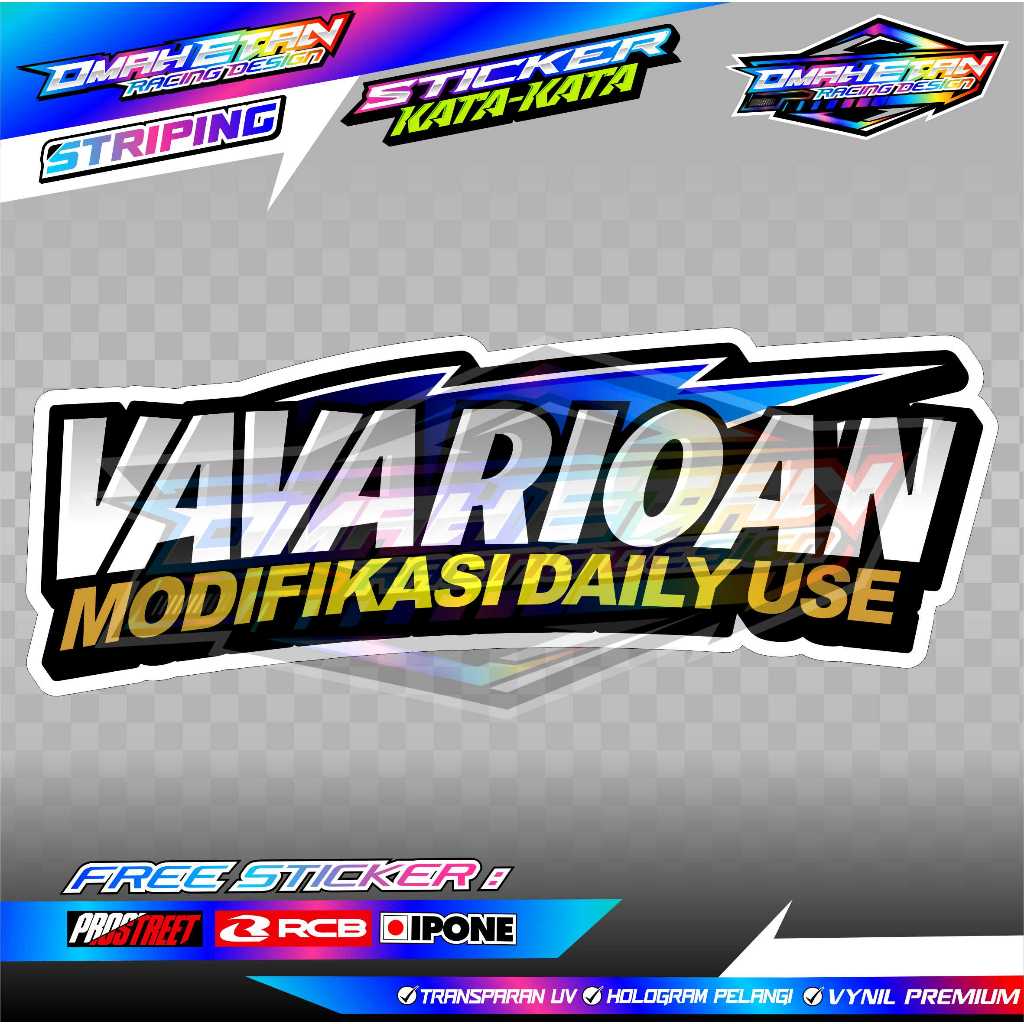 

STICKER KATA-KATA "VAVARIOAN" VYNIL PREMIUM SUPER GLOSSY