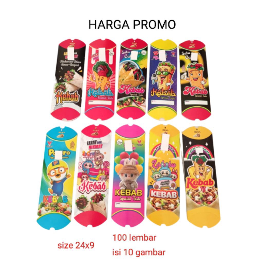 

100 Pcs Dus Kemasan Bungkus Wadah Kebab Murah