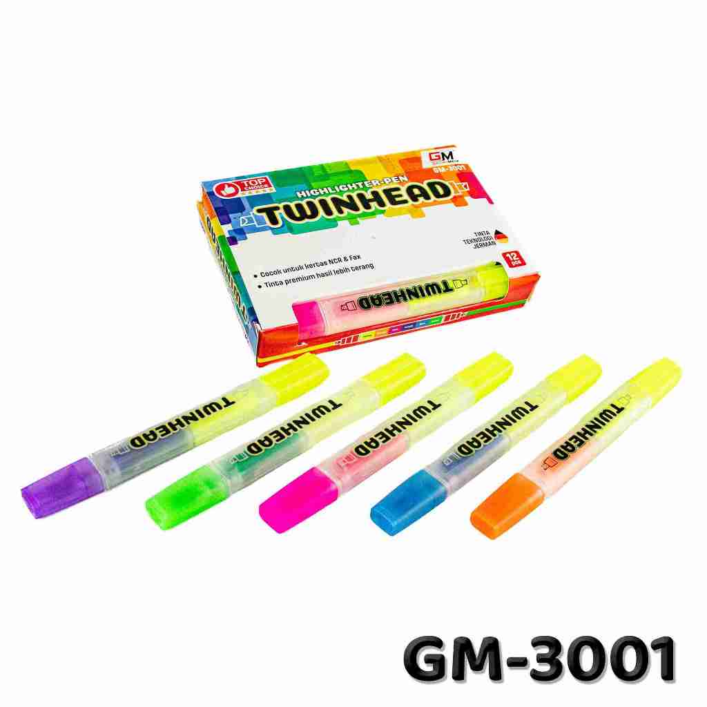 

Hightliter / stabilo 12 warna (mix) 2 sisi