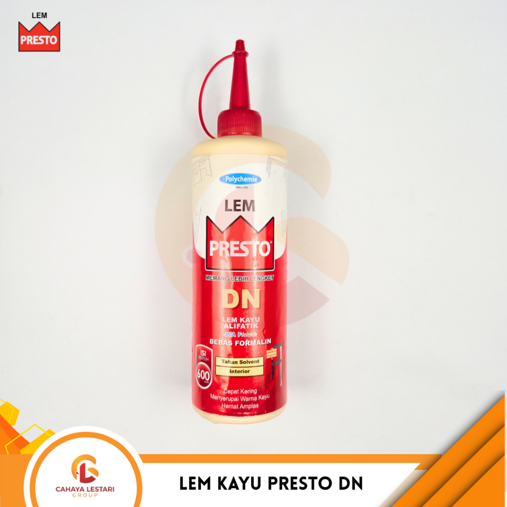 

Lem Presto DN / Lem Kayu Putih Serbaguna / Lem HPL 600 Gr
