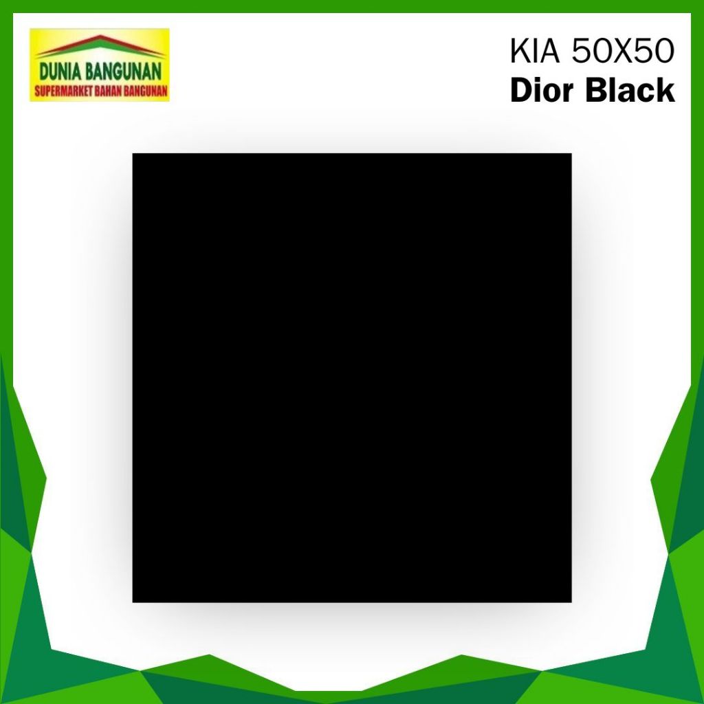 Keramik Lantai Dinding HItam Polos 50x50 KIA Dior Black Keramik Glossy Hitam Polos Licin
