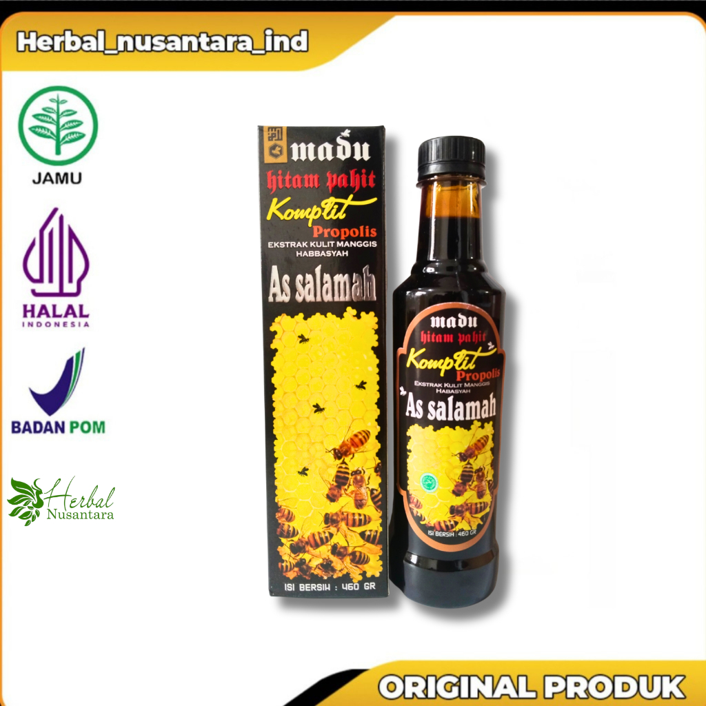 

MADU HITAM PAHIT ASLI KOMPLIT - PROPOLIS, EKSTRAK KULIT MANGGIS, HABBATUSAUDA - 460GR - AS SALAMAH