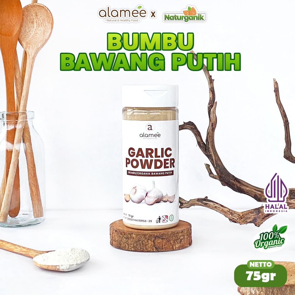 

ALAMEE Bawang Putih Bubuk Garlic Powder Ground Bumbu Dapur Organik Asli Seasoning Tabur Naturganik