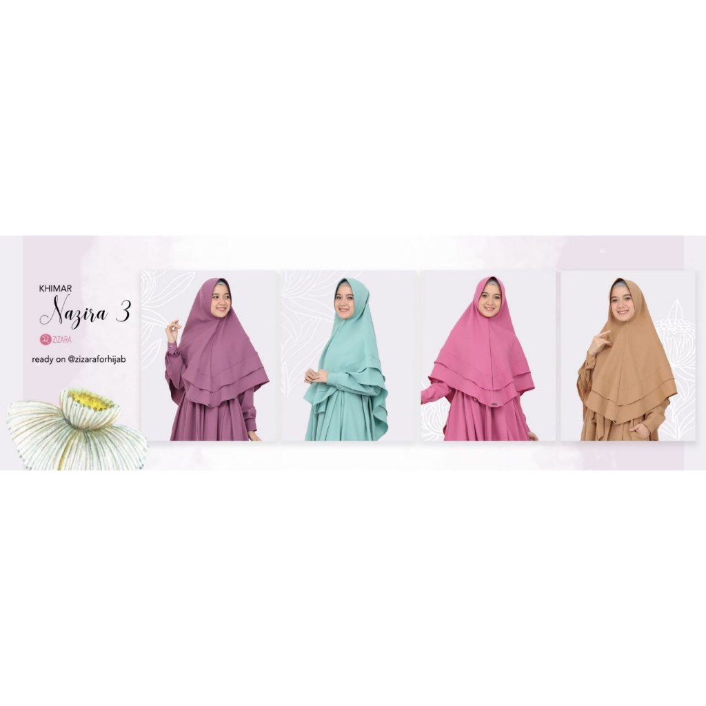 KHIMAR NAZIRA 3 BY ZIZARA KHIMAR ANTEM BAHAN MOSSCREPE
