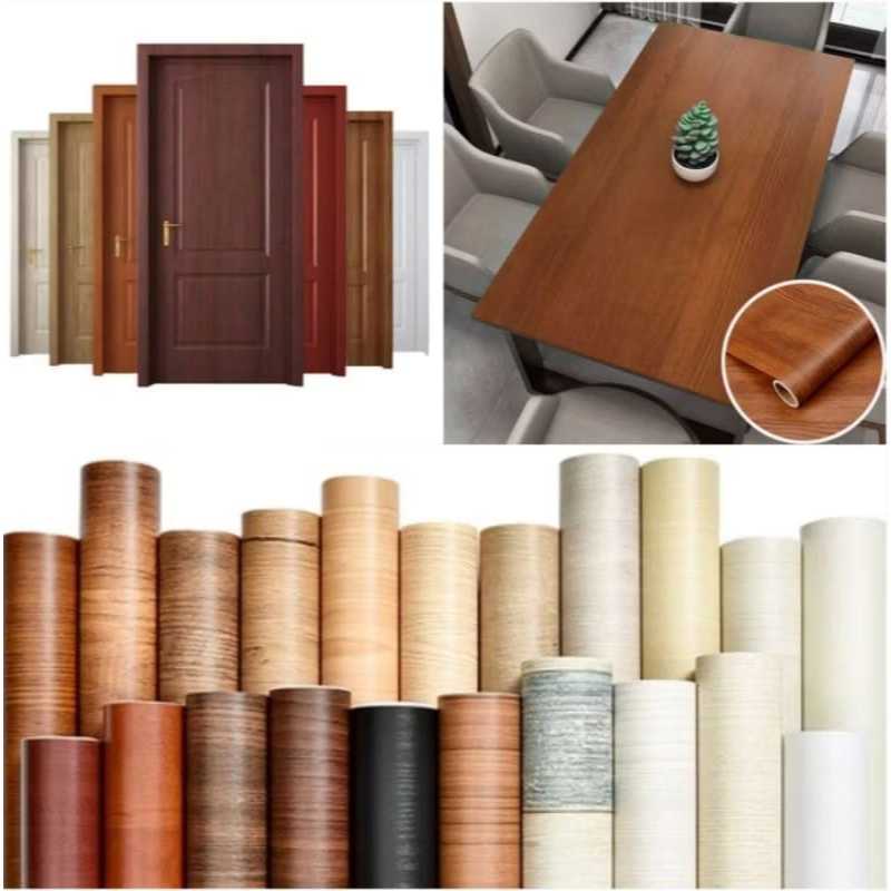 Stiker Kayu Furniture Dinding Meja Lemari – Wallpaper Kayu PVC Anti Air & Minyak