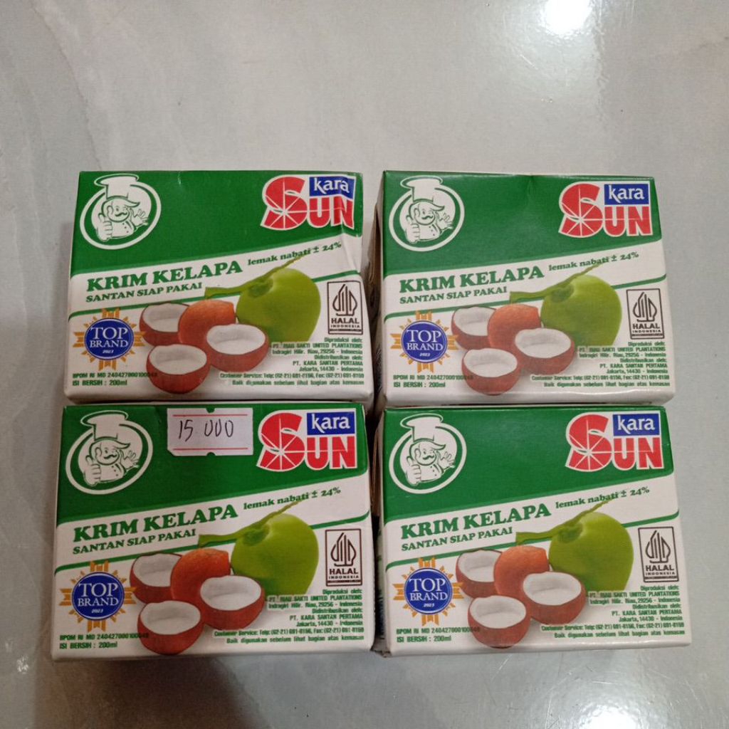 

Sunkara krim kelapa santan siap pakai 200ml