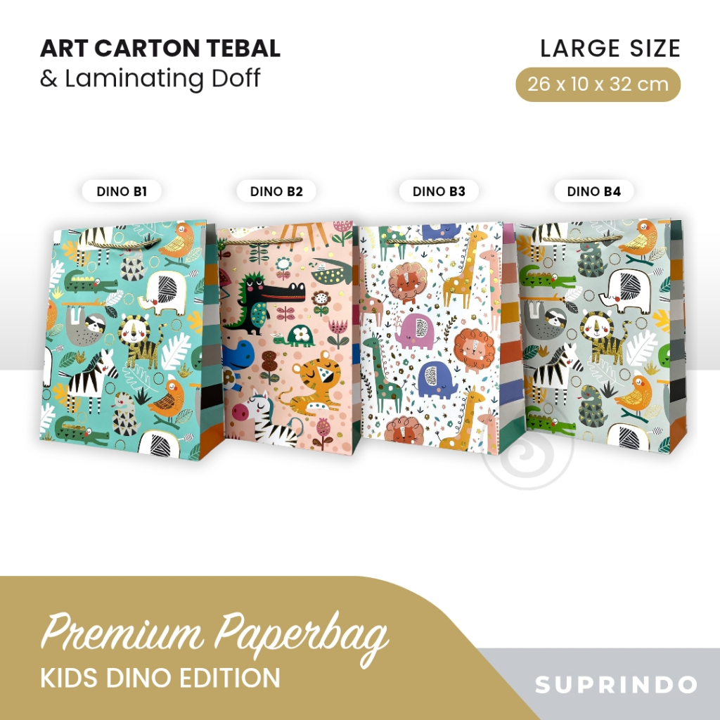 

Paper Bag Besar Motif KIDS (B-A01) uk. 26 x 10 x 32 cm
