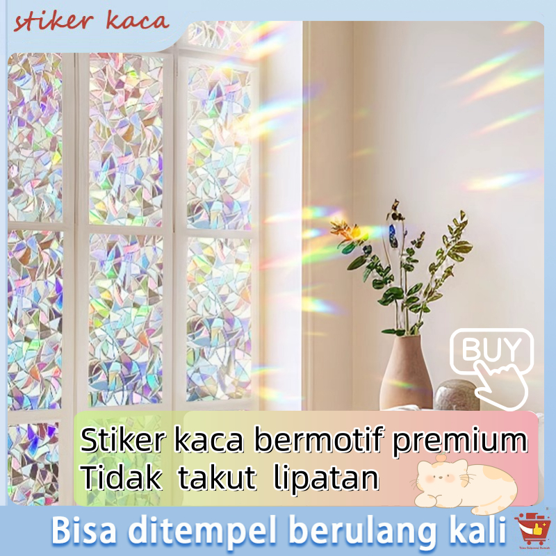 Wati kaca jendela sticker inlay tahan 3D L45CM,60cm,90cm/200cm17 pola asli berkualitas tinggi  Stike