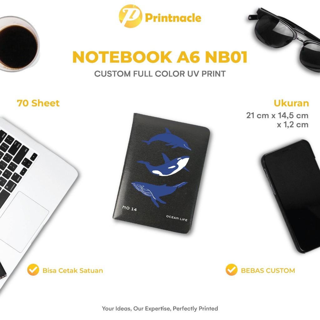 

Notebook A6 NB01 Custom Full Color UV Print Souvenir Promosi