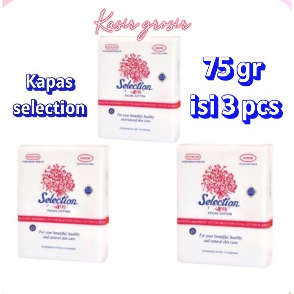 GROSIR Kapas Wajah Selection ukuran 35gr / 50gr / 75gr Paket Bundling Kapas 3pcs / 6pcs /12pcs