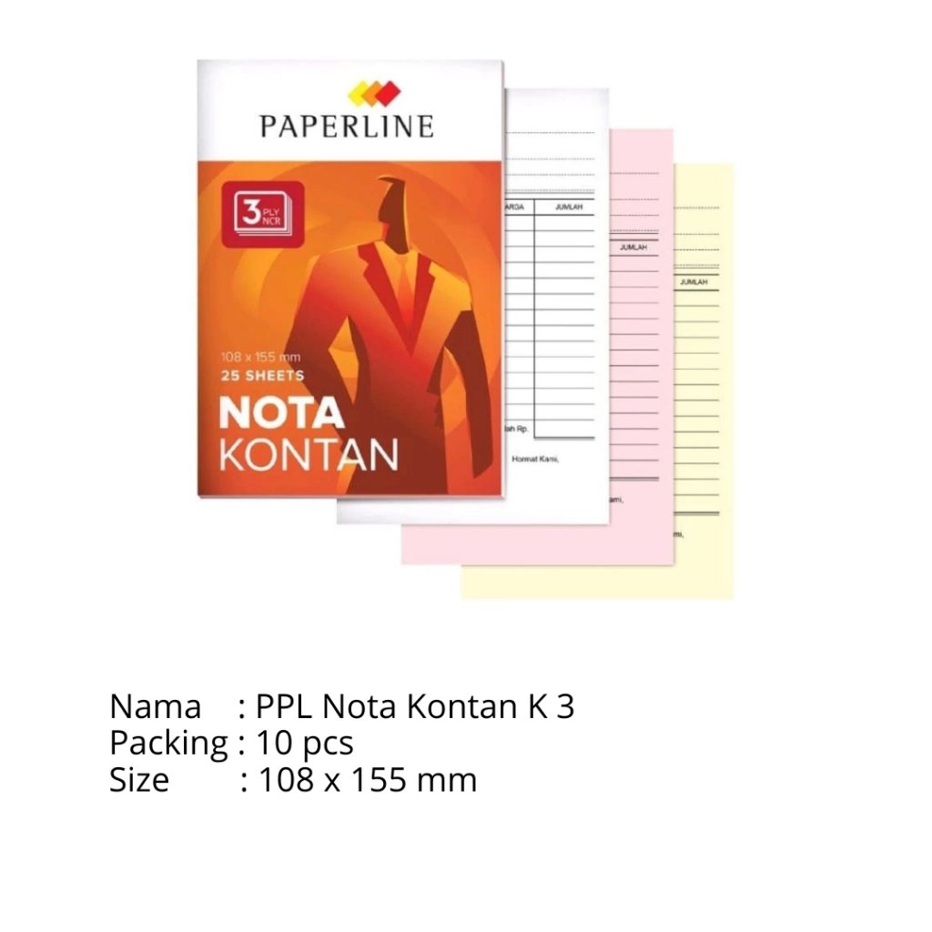 

Nota Kontan Paperline Kecil 3 Ply / Nota Paperline 3 Ply (10 pcs/pack)