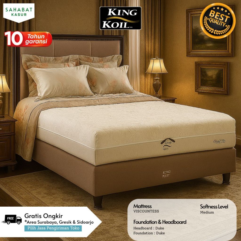 Spring Bed Mattress King Koil Medium " Viscountess" Super King | Kasur Spring Bed King Koil