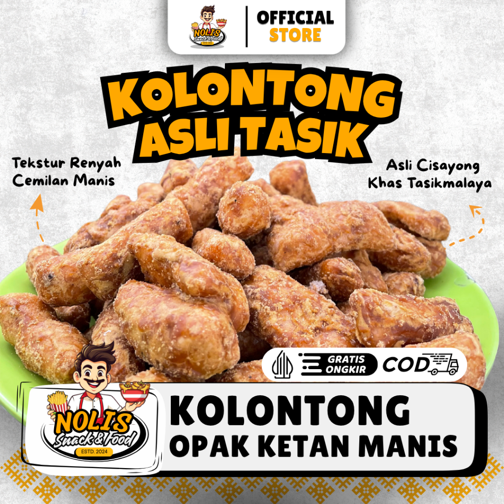 

Kolontong Manis Khas Tasikmalaya / Kelontong Opak ketan Manis gula merah /Grosir Cemilan Nolis Snack