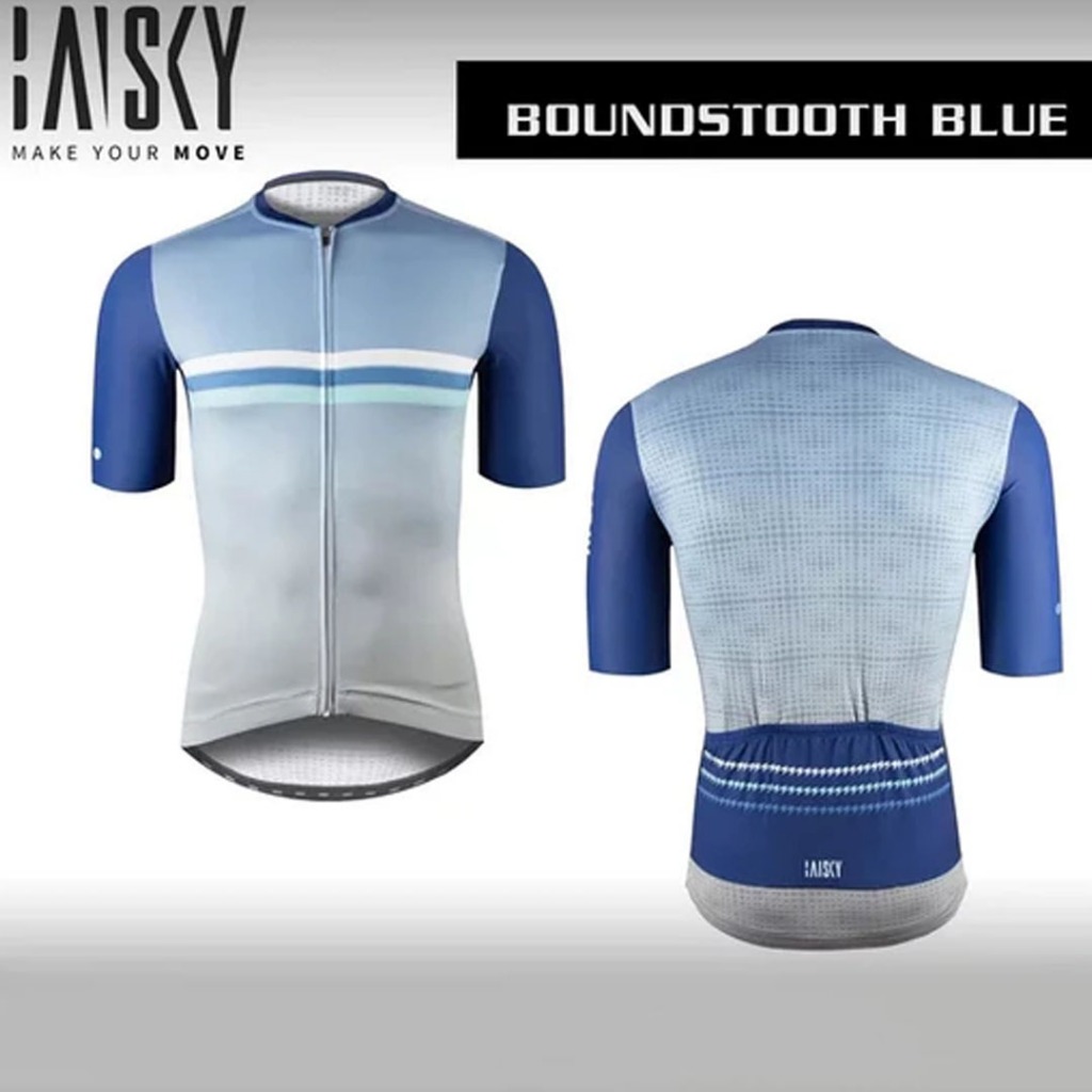 Jersey Sepeda BAISKY Mens Short Boundstooth Blue