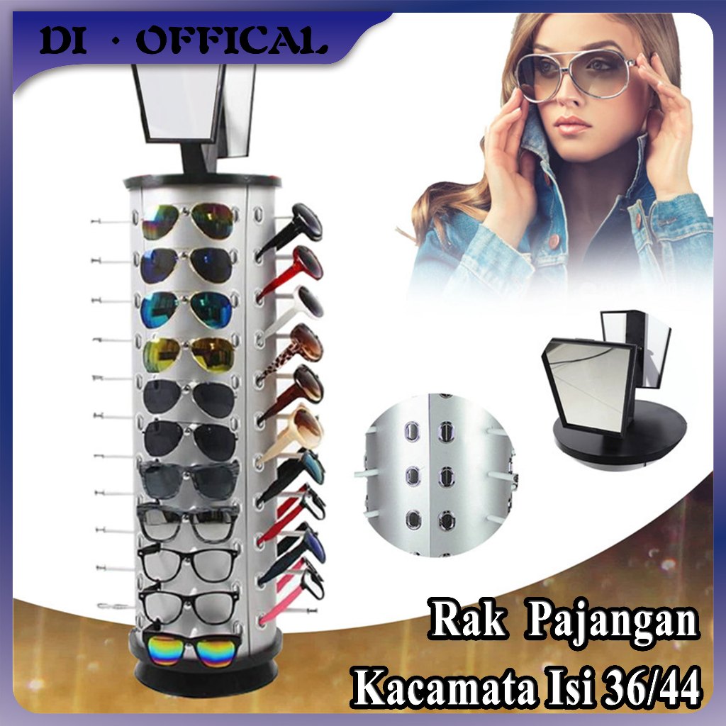 Skle_ - Rak Pajangan Kacamata Putar 36/44 Slot - Display Kacamata Stylish