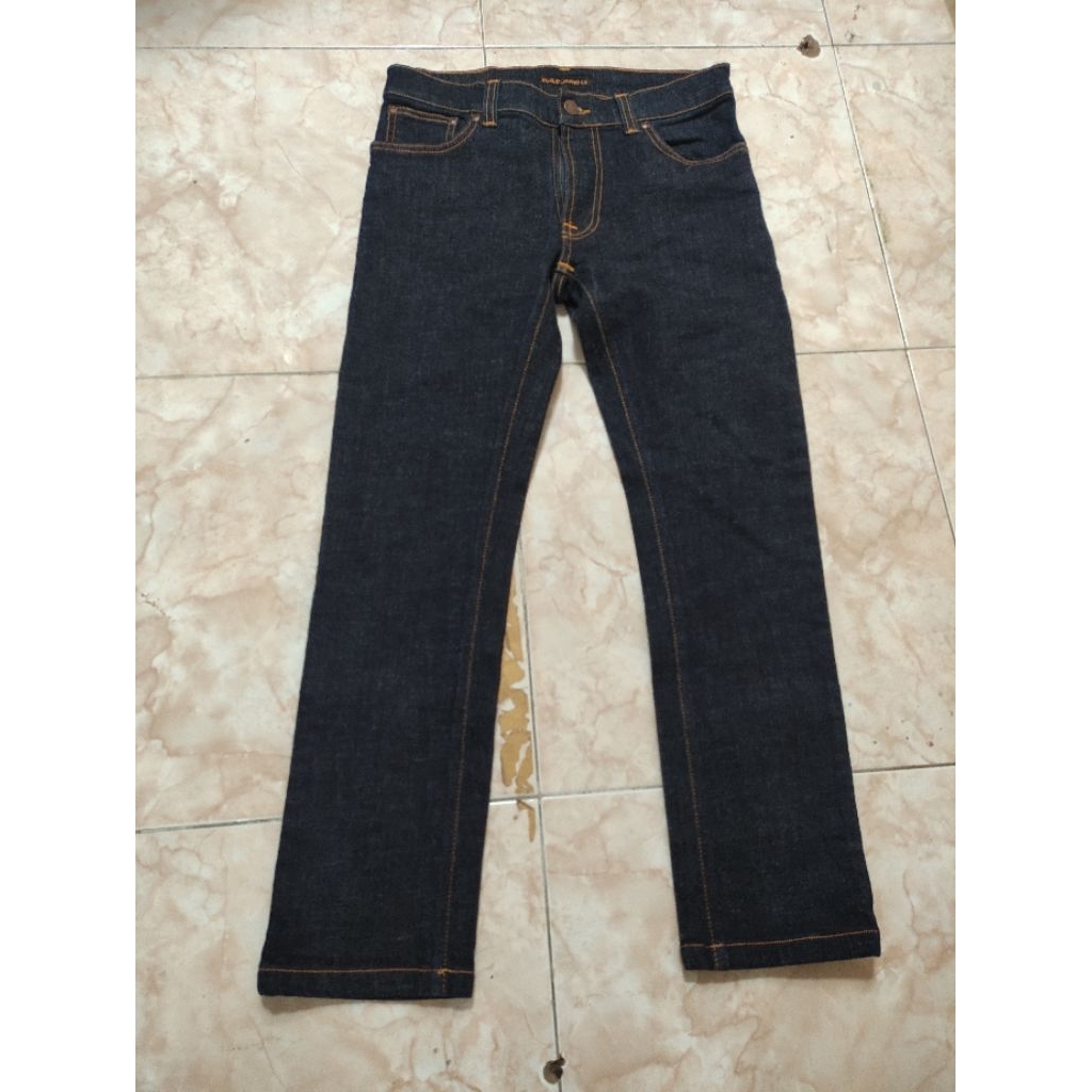 Nudie Jeans Thin Finn Dry Twill Original Authentic Asli celana denim pria wanita