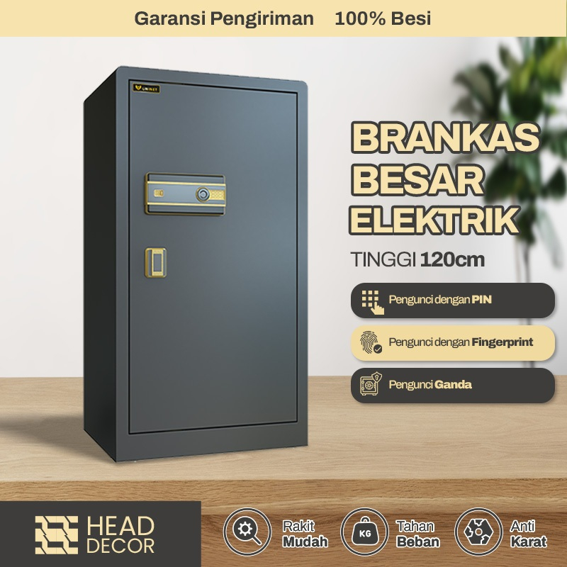 Brankas Besar Ukuran 70-120 cm Brankas Uang Elektrik Brankas Tahan Api Pin dan Fingerprint