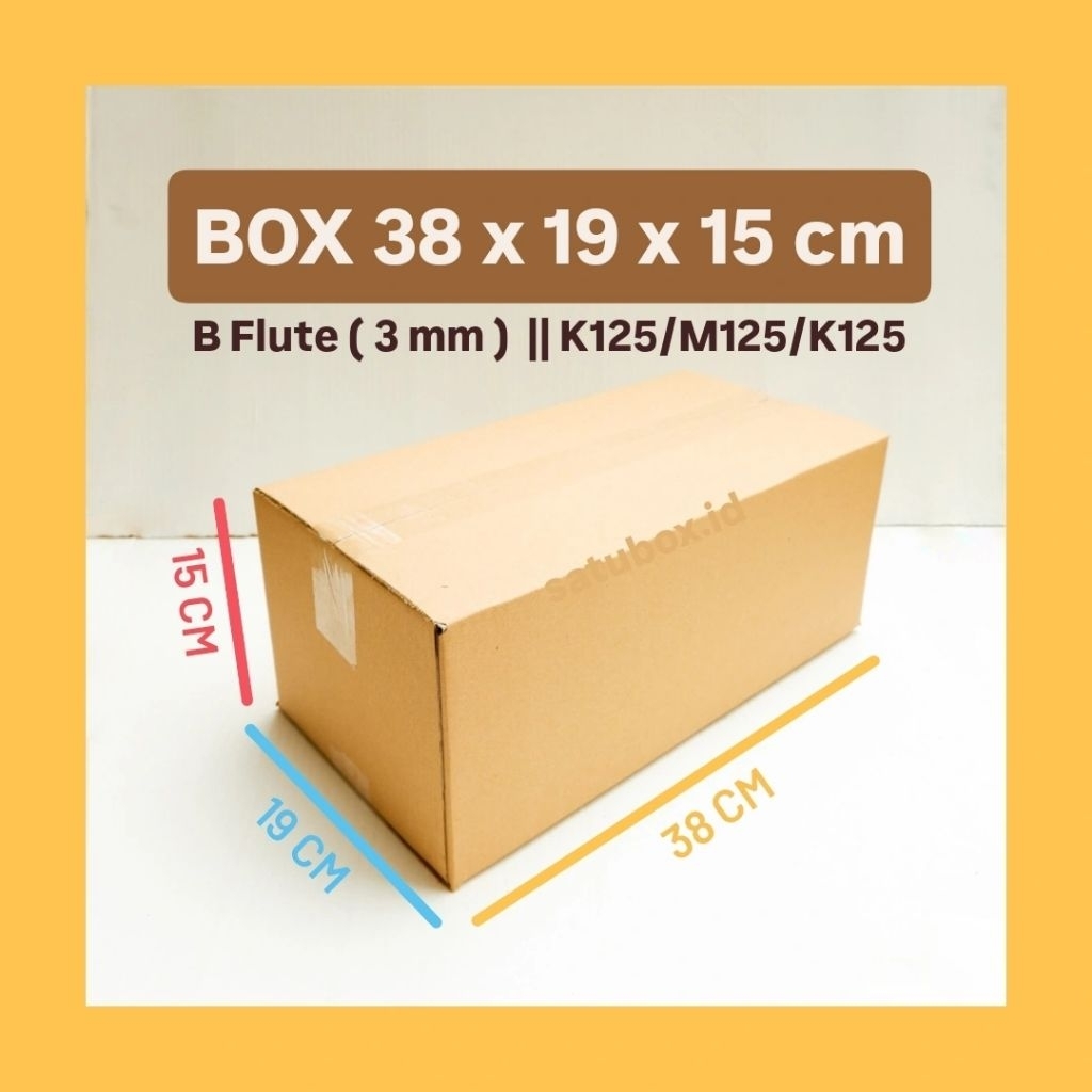 

kardus karton box polos uk. 38 x 19 x 15 cm, single wall tebal 3mm