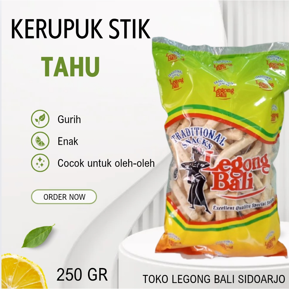 

Legong Bali Sidoarjo Kerupuk Stik Tahu Stick Tahu Matang 250 gr
