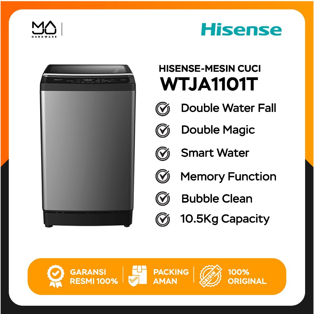 Hisense Mesin Cuci WTJA1101T 1 Tabung - Garansi Resmi