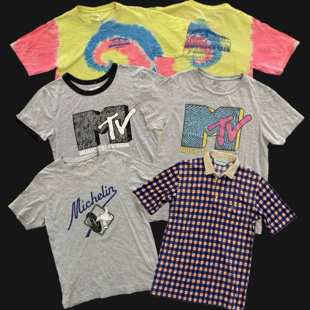 Kaos Michelin Polo Golf Tiedye MTV Vintage Branded