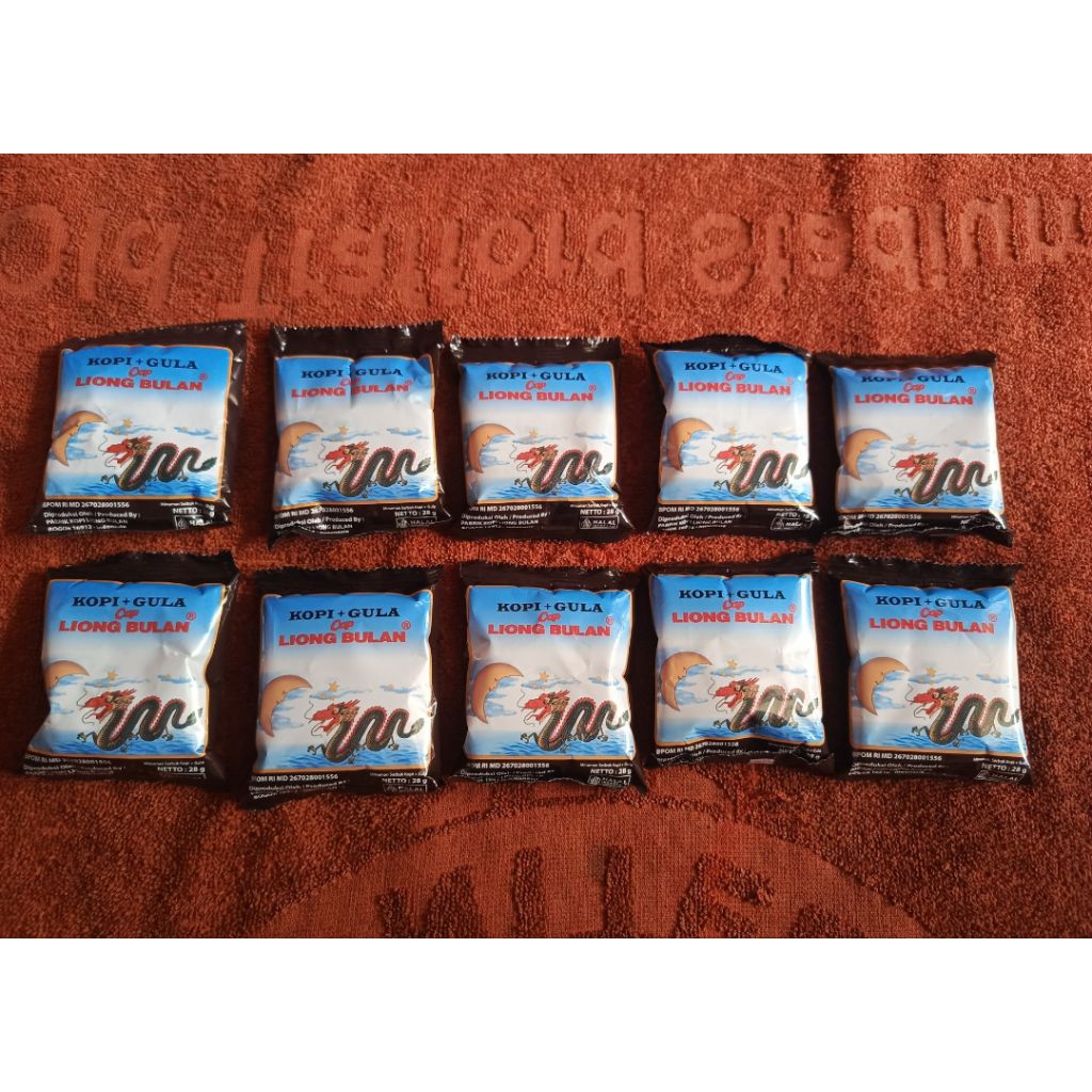 

kopi hitam Liong Bulan + gula siap saji harga per 10pcs