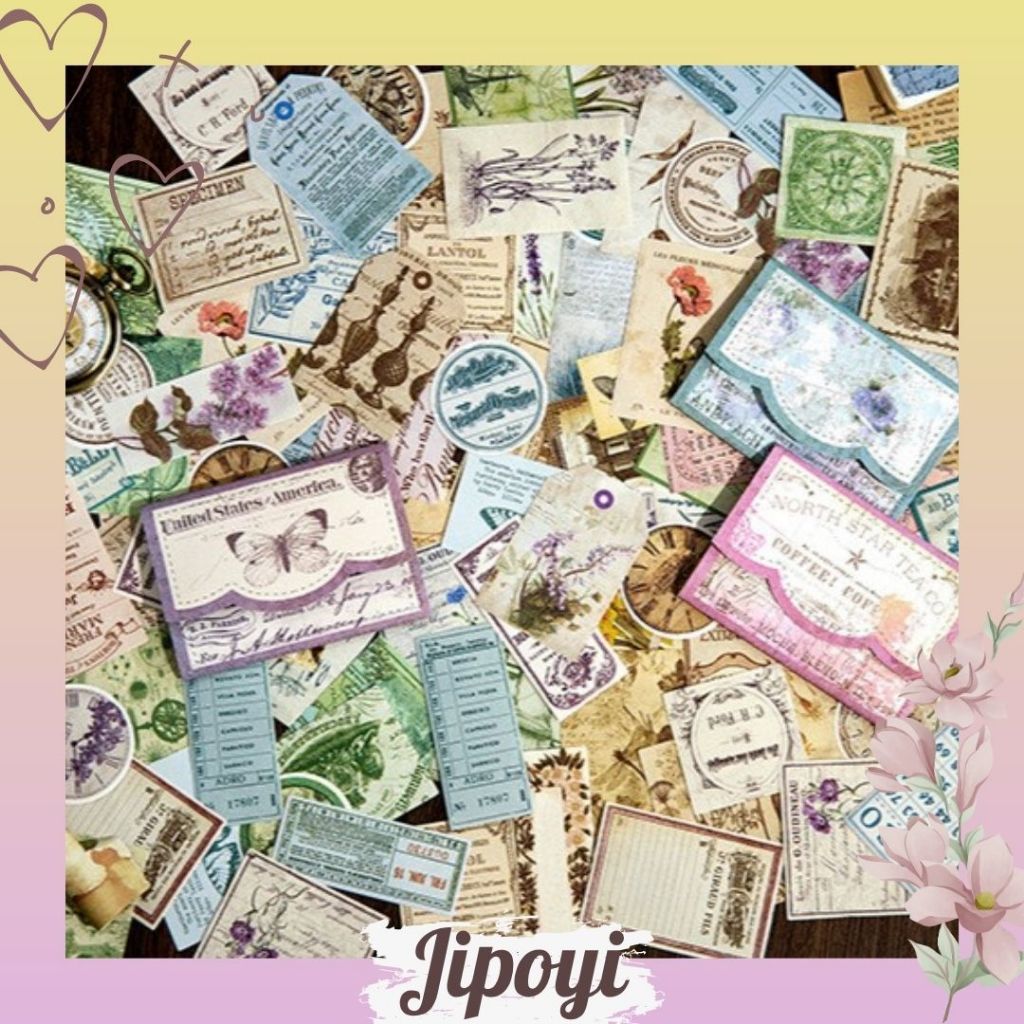 

30pcs Paper Craft Art Bujo Retro Series Journal Jurnal Scrapbook Planner Vintage Aesthetic DIY