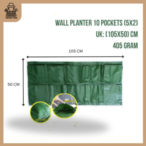 Wall Planter Bag 10 Kantong Pot Dinding Hijau Planter Bag Vertical / Wall Planter Bag