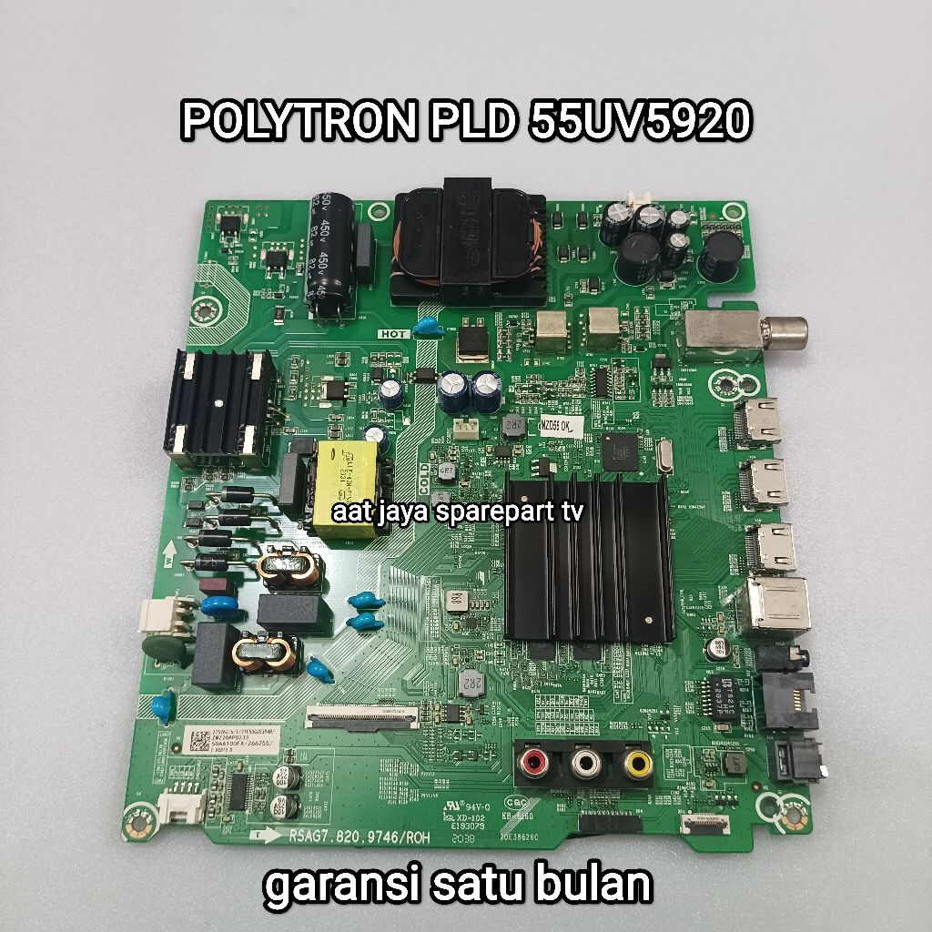 MAINBOARD TV LED SMART ANDROID POLYTRON PLD 55UV5920 MB - MOBO - MODUL - MOTHERBOARD MESIN TV LED