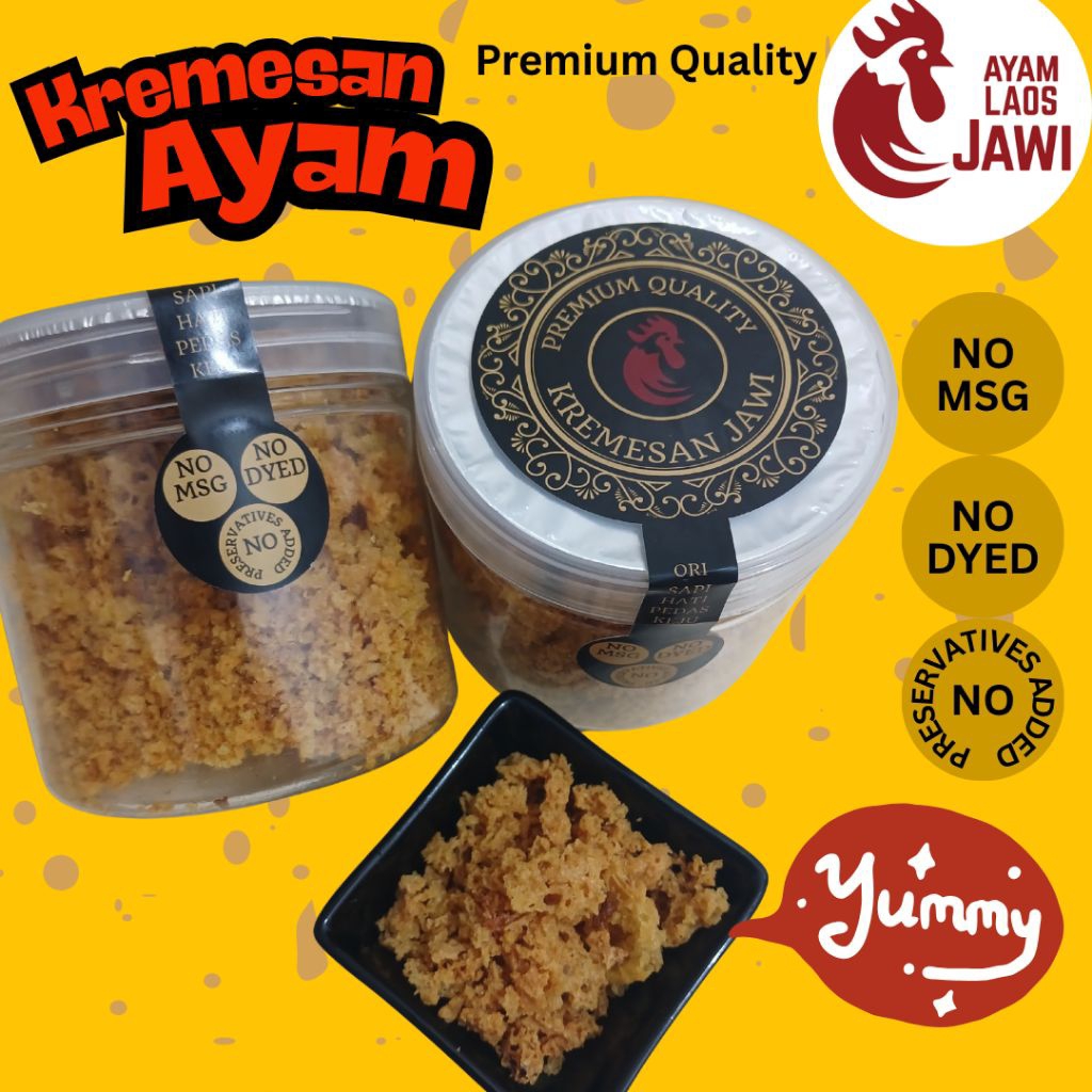 

KREMESAN AYAM JAWI, KREMESAN AYAM LAOS, CEMILAN, MPASI, TEMAN NASI, KOYA SOTO