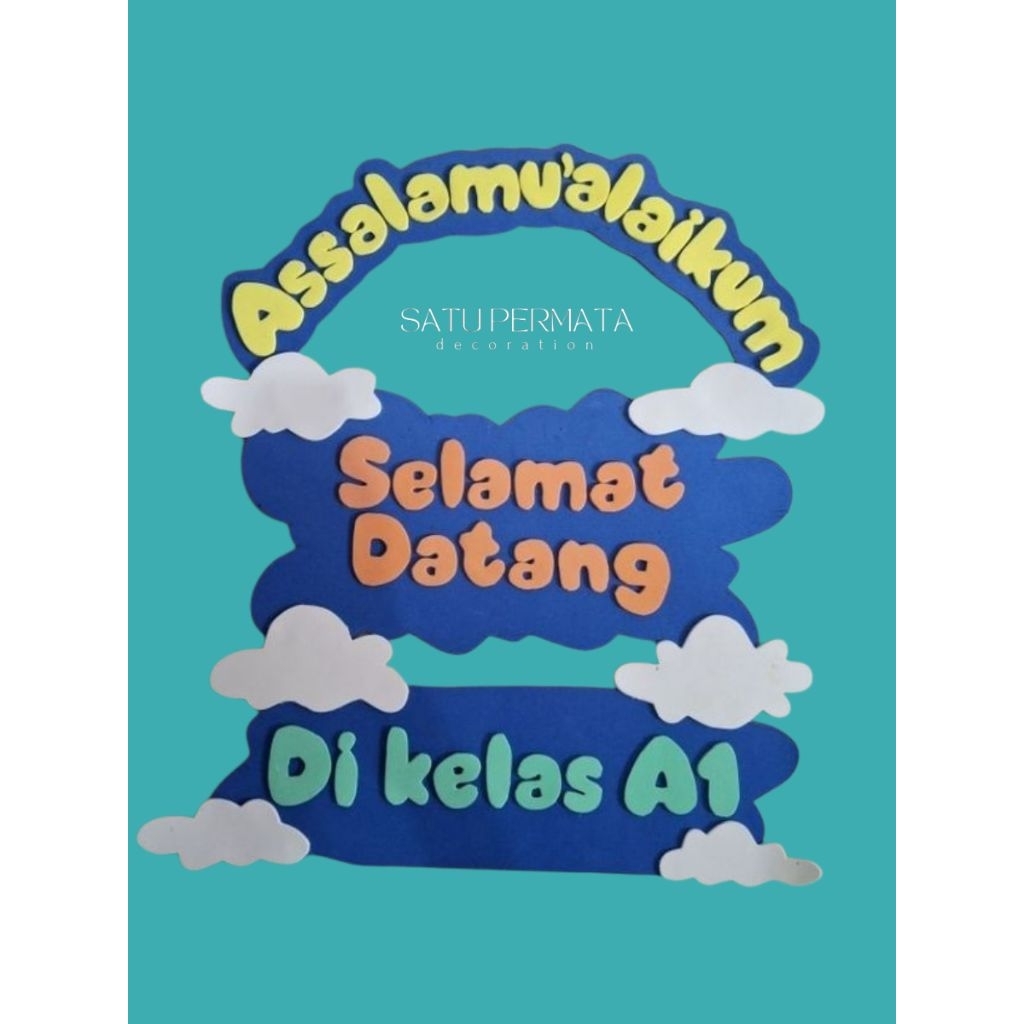 Hiasan kelas ucapan selamat datang paud/tk/sd