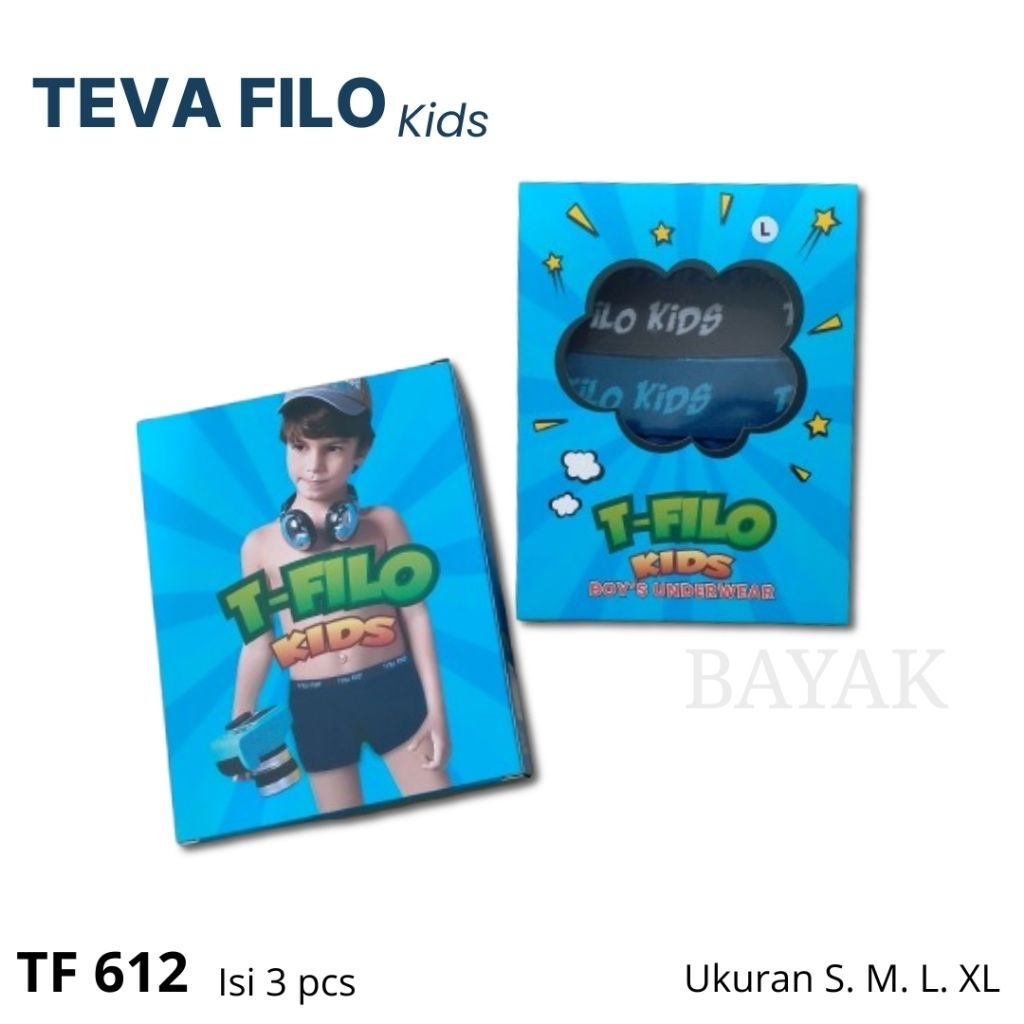 TEVA FILO Boxer Anak Laki Teva Filo 612 isi 3 pcs Boy's Underwear