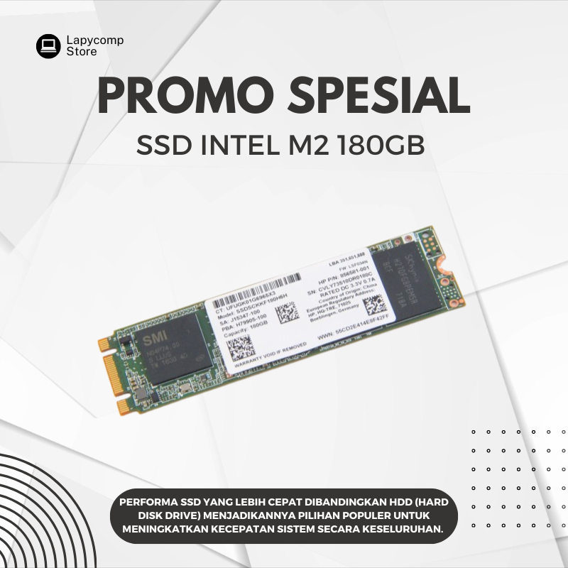 PROMO TERMURAH - SSD M2 180GB INTEL (LOOSE PACK) SSD 180GB MURAH BERGARANSI 3 TAHUN