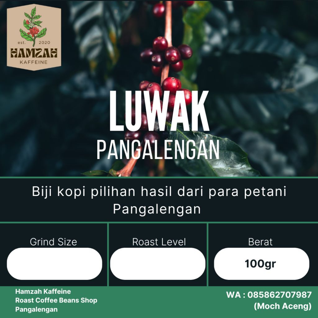 

KOPI LUWAK ASLI PANGALENGAN (ROAST BEANS)