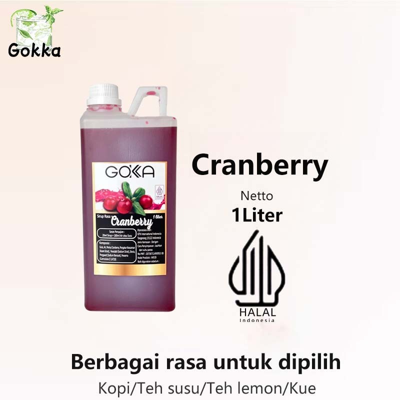 

Gokka Cranberry Syrup 1l - Sirup Cranberry Gokka - Halal