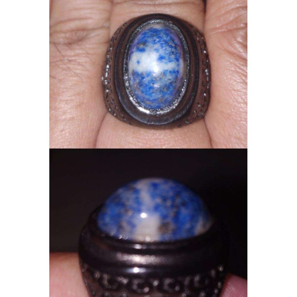 Cincin Batu Lapis Lazuli Natural