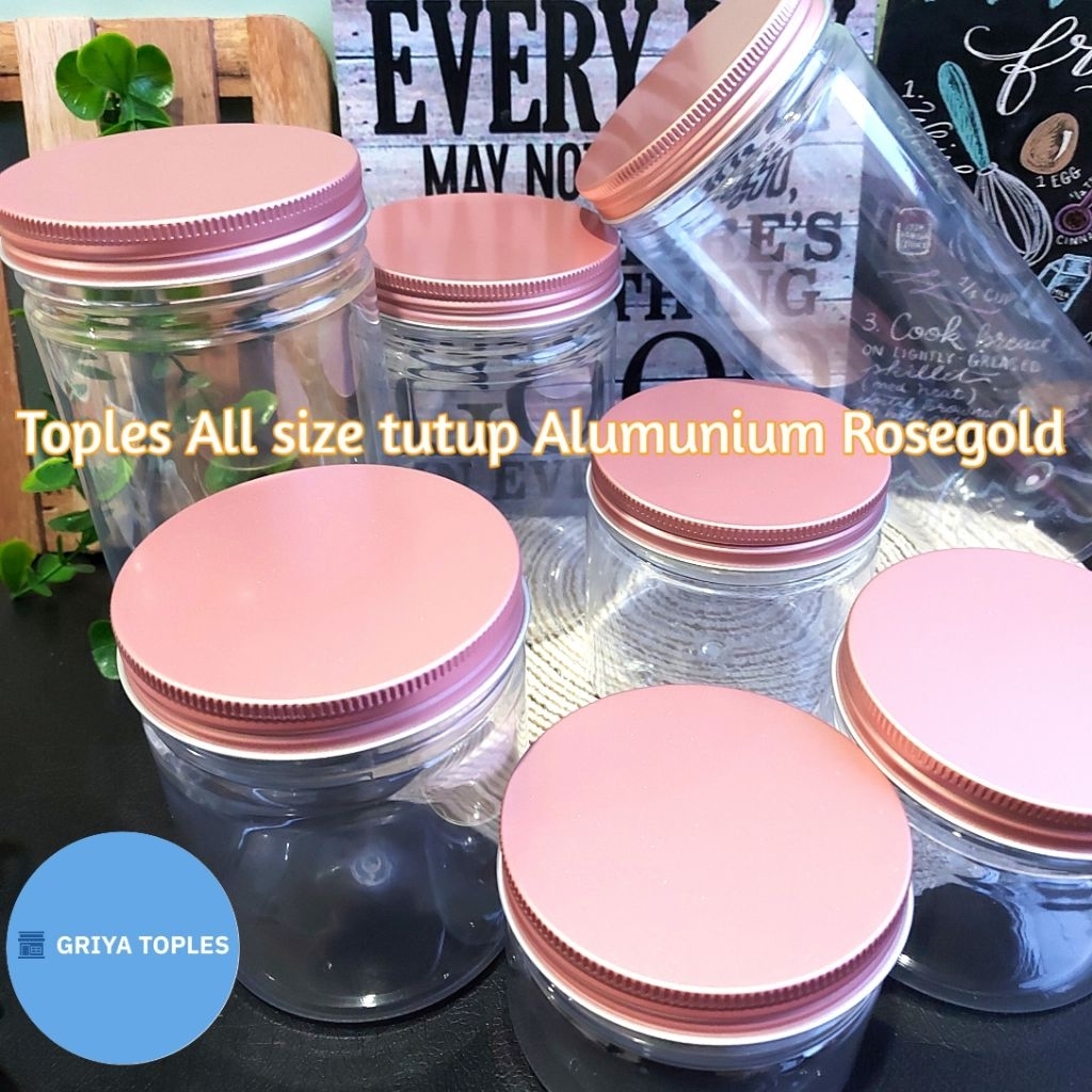TOPLES TABUNG TUTUP ALUMUNIUM ROSEGOLD /  TOPLES PLASTIK TUTUP ALUMINIUM