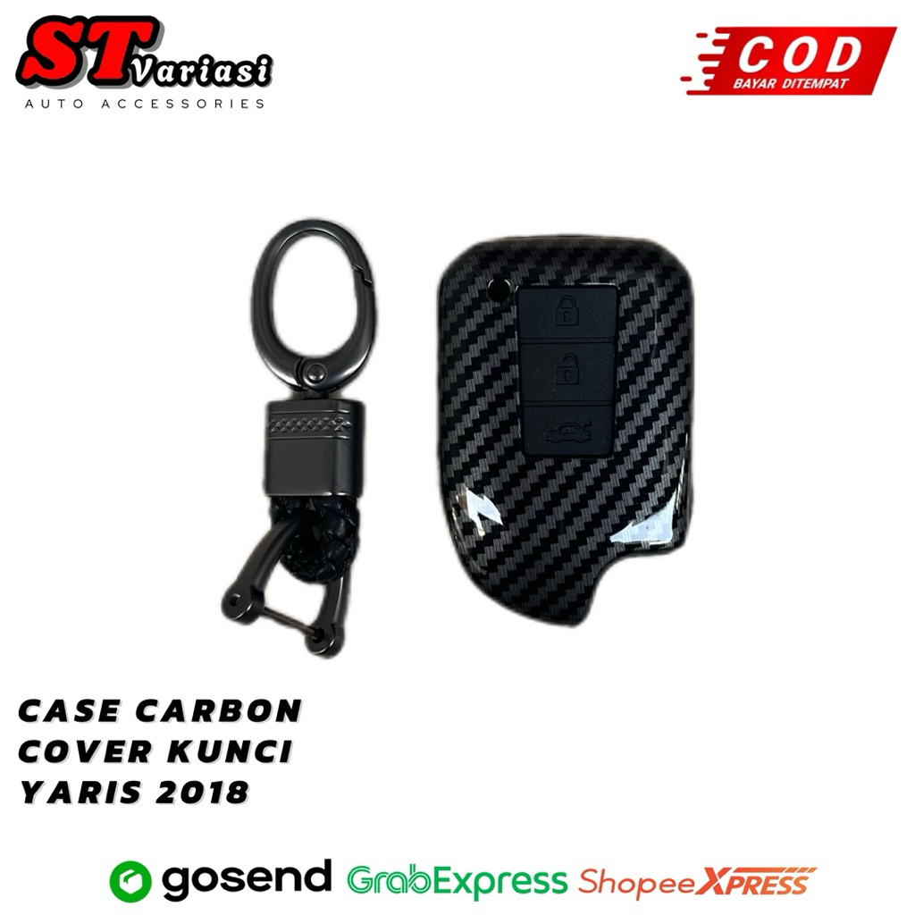 Key Case / Casing Kunci Cover Carbon Yaris 2018 Casing Kunci Carbon Yaris 2018