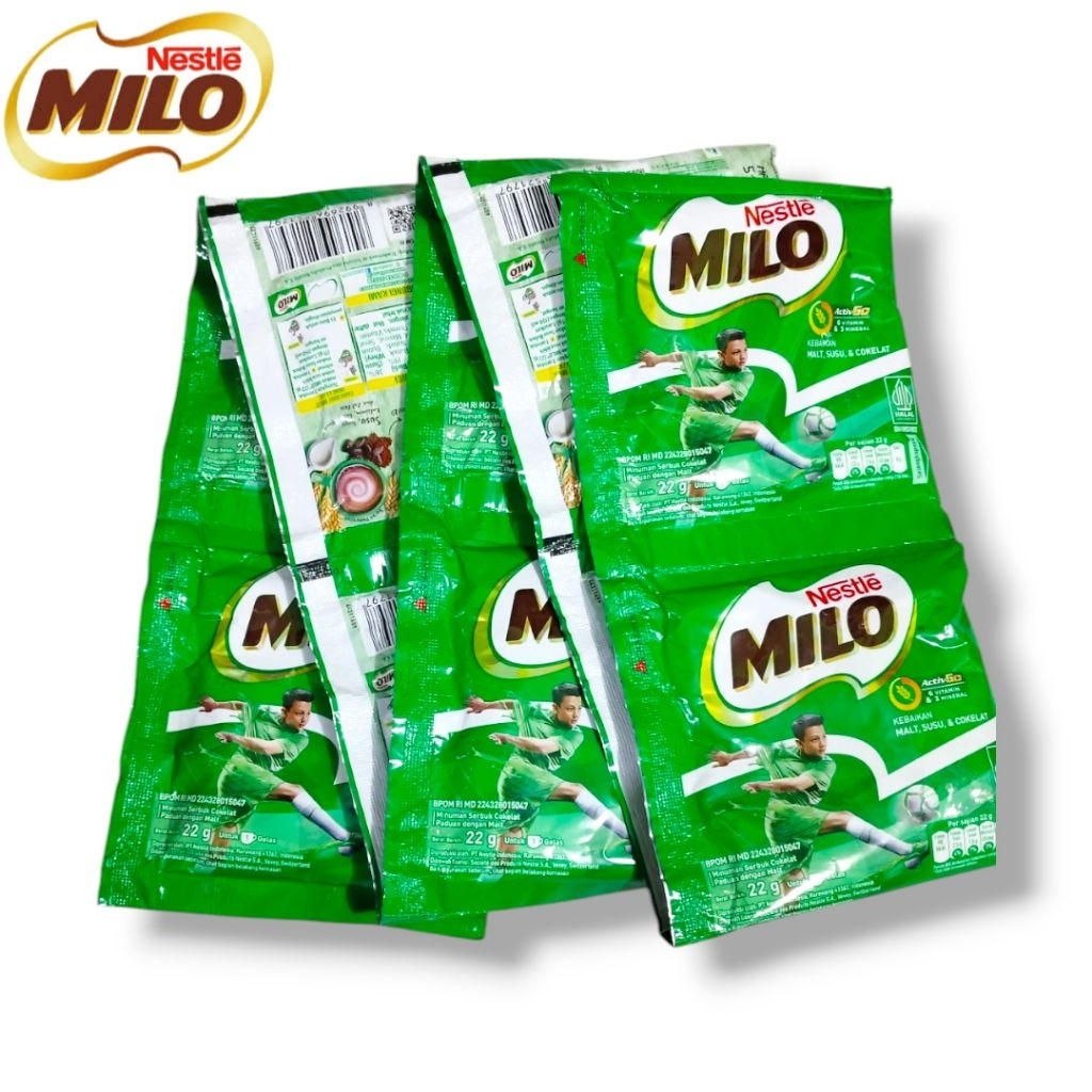 

MILO 10 Sachet x 22g – Minuman Energi Cokelat Susu Bernutrisi (1 Renceng)