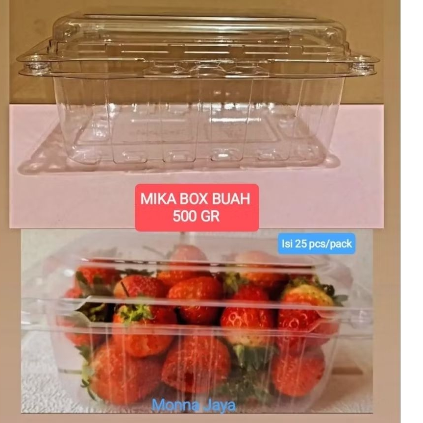 Mika Buah 500 Gram- Mika Box Buah 500 Gram- Tempat Wadah Buah Sayuran ,Salad Box, Mika Salad, Mika B
