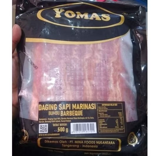 Yomas daging sapi marinasi bumbu barbeque 500g