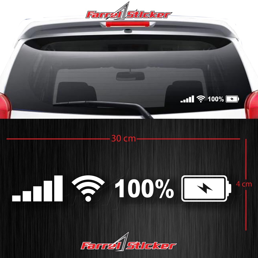 stiker Mobil baterai Sticker sinyal WIFI MOBIL 30CM