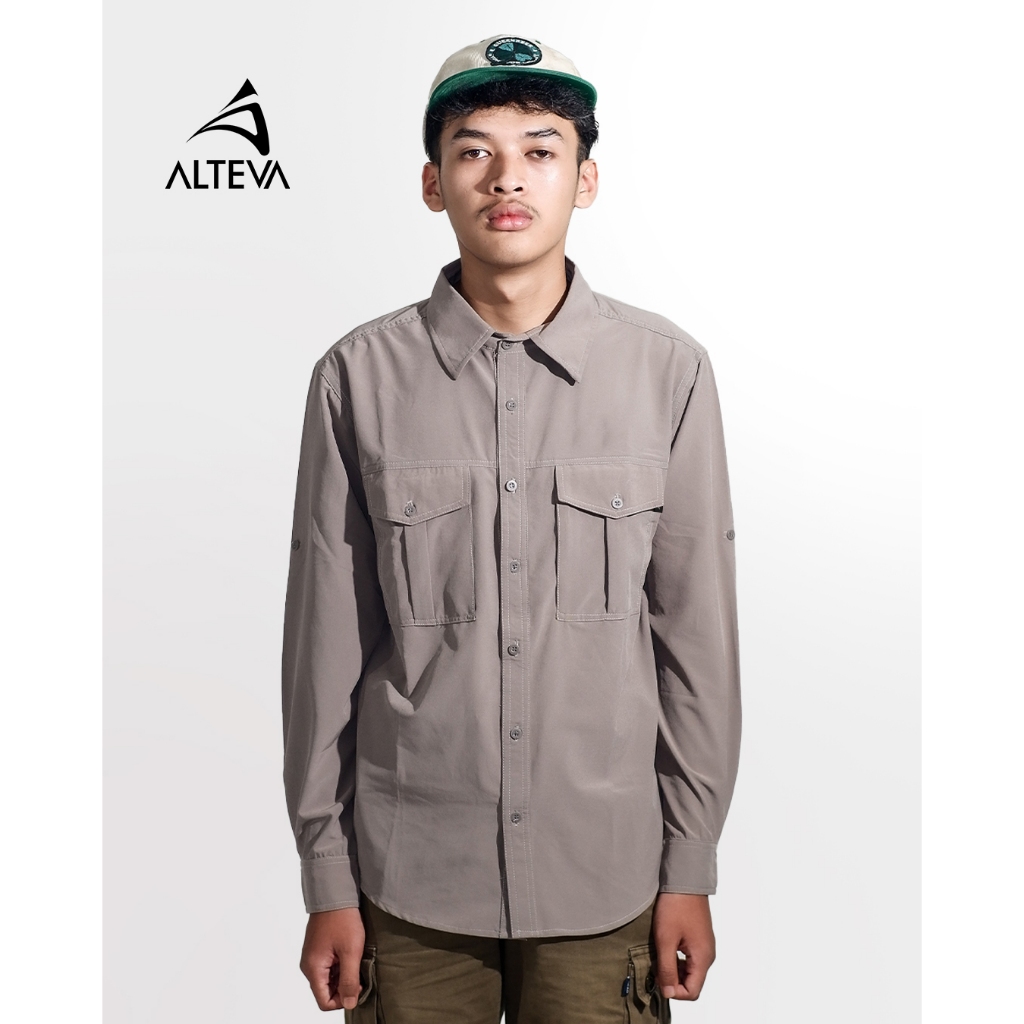 Kemeja Gunung Outdoor Pria Wanita Lengan Panjang Quickdry Stretch Tactical Alteva Cartenz Series