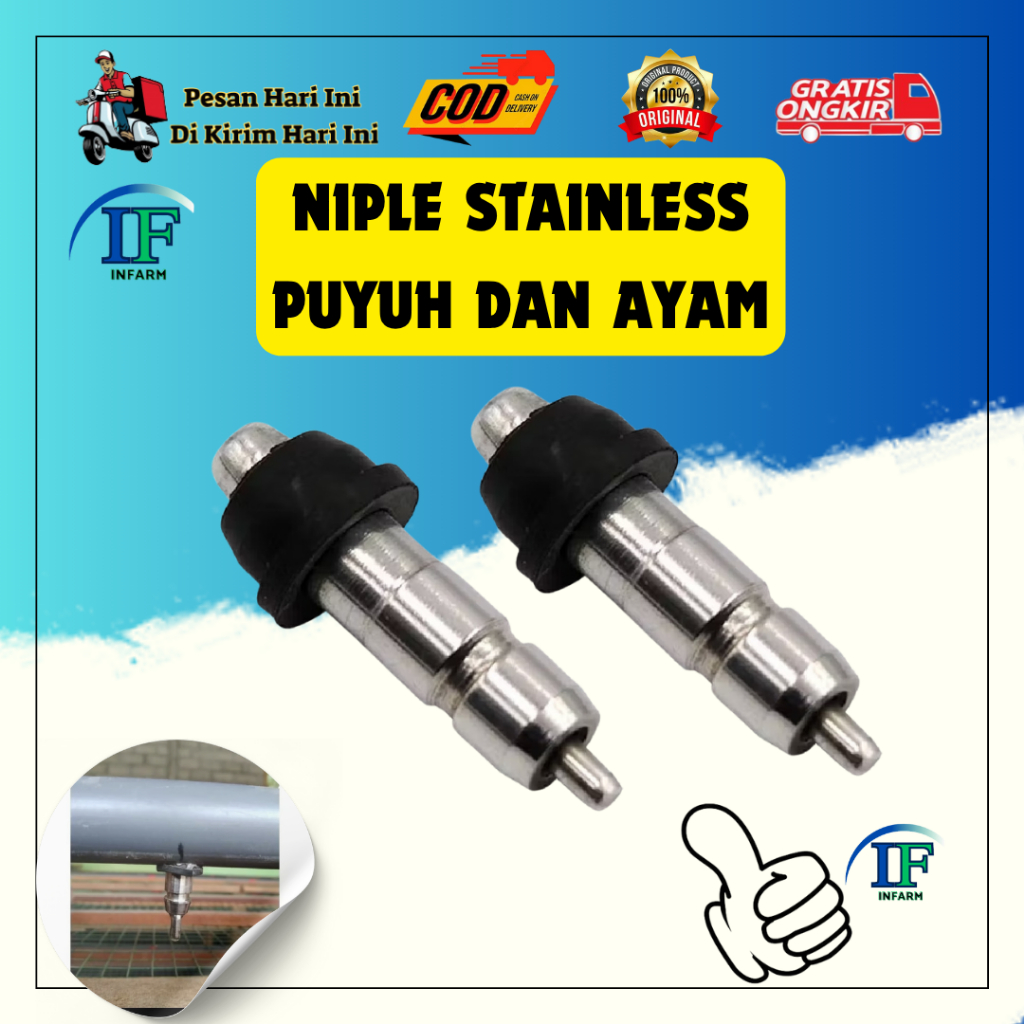 Niple Nipel Nepel STAINLES Nipel Ayam STAINLES Nipel Puyuh Drinker Tempat minum Ayam Puyuh