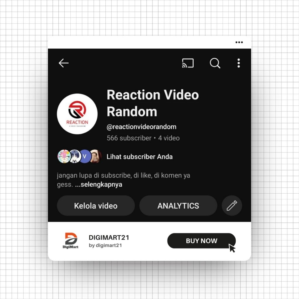 Channel Youtube 500+++ Subscriber Premium