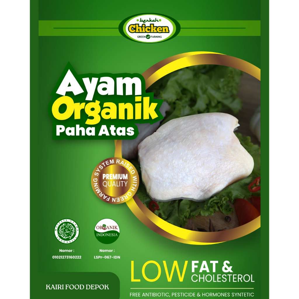 

Berkah Chicken | Ayam Organik PAHA ATAS 1 Kg - Frozen Food Sehat dan Praktis