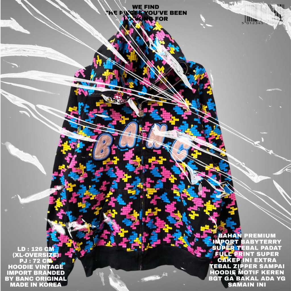 BANC ORIGINAL/HOODIE IMPORT PREMIUM/KOREAN HOODIE/FULLPRINT HOODIE ZIPPER OVERSIZE/OVERSIZE HOODIE K